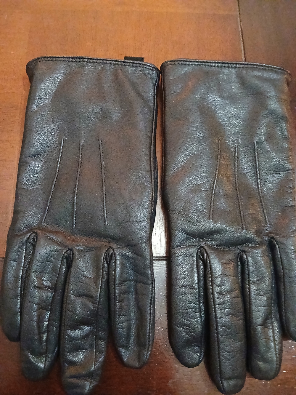 Vintage Black Leather Women's Gloves Size Small Faux Sherpa Lining